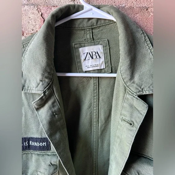 Zara Green Military Field Jacket - Picture 4 of 6